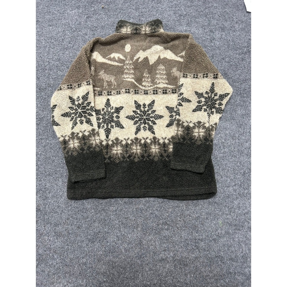 Limited Sport Fleece Pullover Womens Size S Brown Snowflake Moose USA 1/4 Zip - Picture 5 of 6